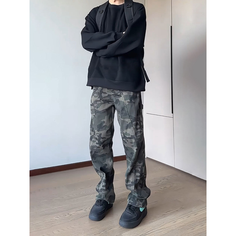 美式复古vibe伐木裤子男款高街