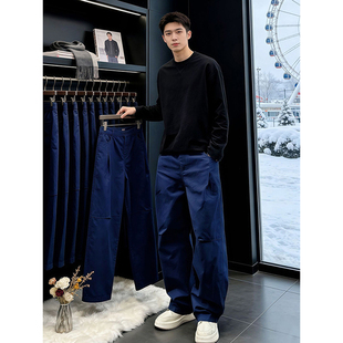 美式机能风伞兵冲锋裤男冬季加绒直筒阔腿裤子户外徒步登山工装裤