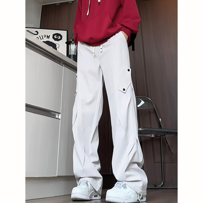 美式褶皱伞兵工装裤男款秋冬裤子