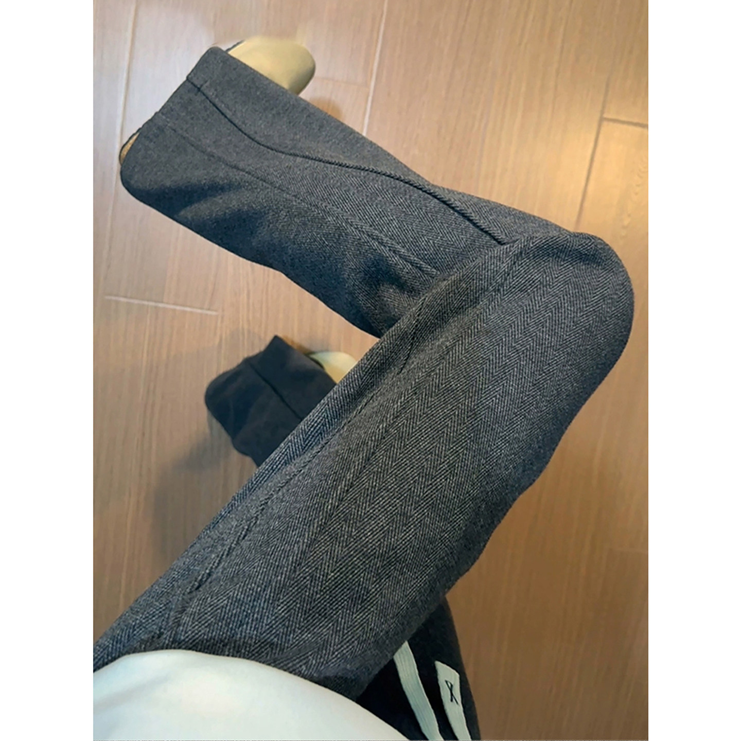 人字纹重磅毛呢裤子冬季加绒加厚