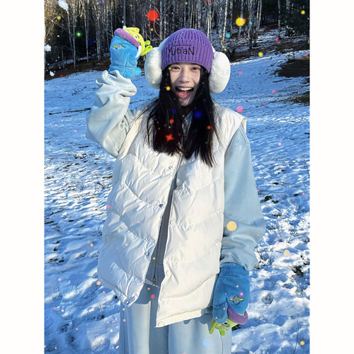 韩版宽松羽绒马甲男女款秋冬叠穿