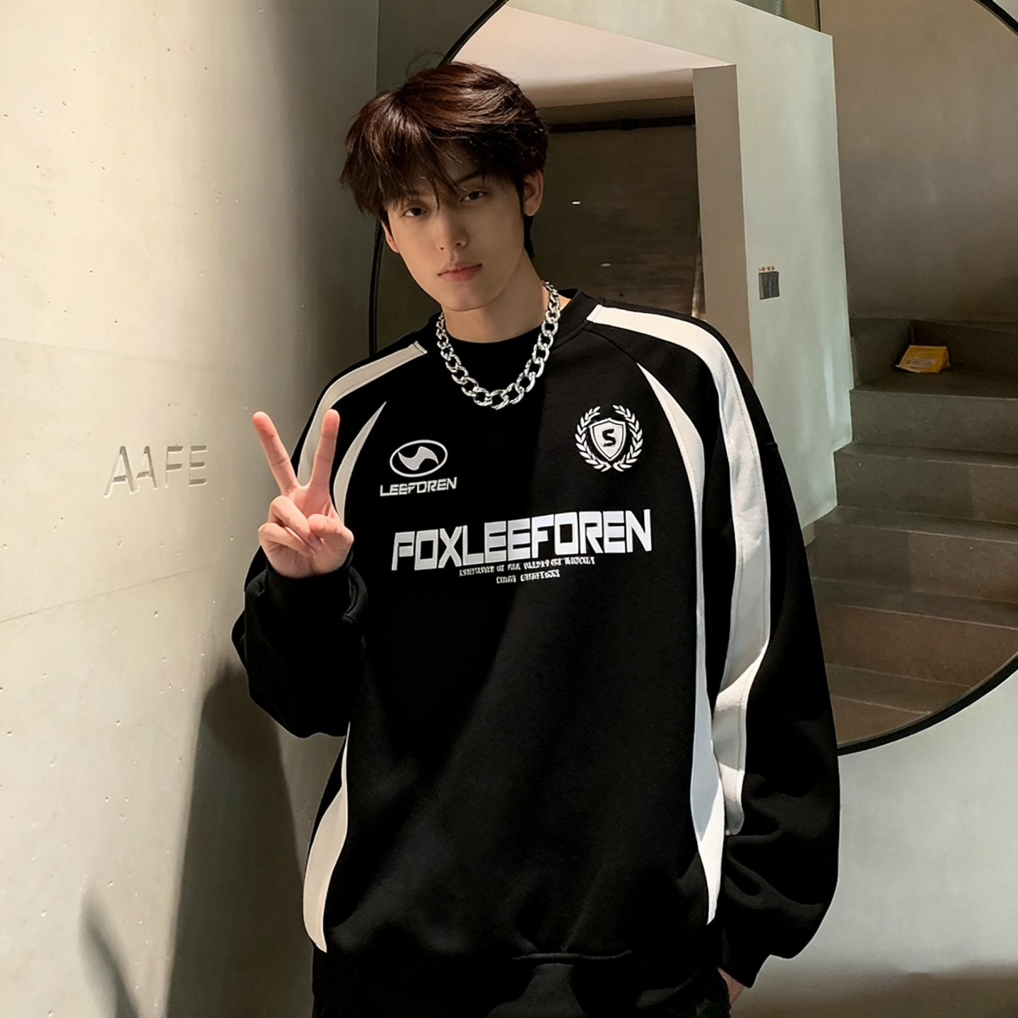 美式街头风运动卫衣男款加厚绒