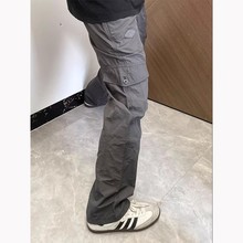 3stro深灰色多口袋工装裤男夏季轻薄透气速干裤子美式户外冲锋裤