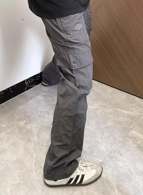 3stro深灰色多口袋工装裤男夏季轻薄透气速干裤子美式户外冲锋裤