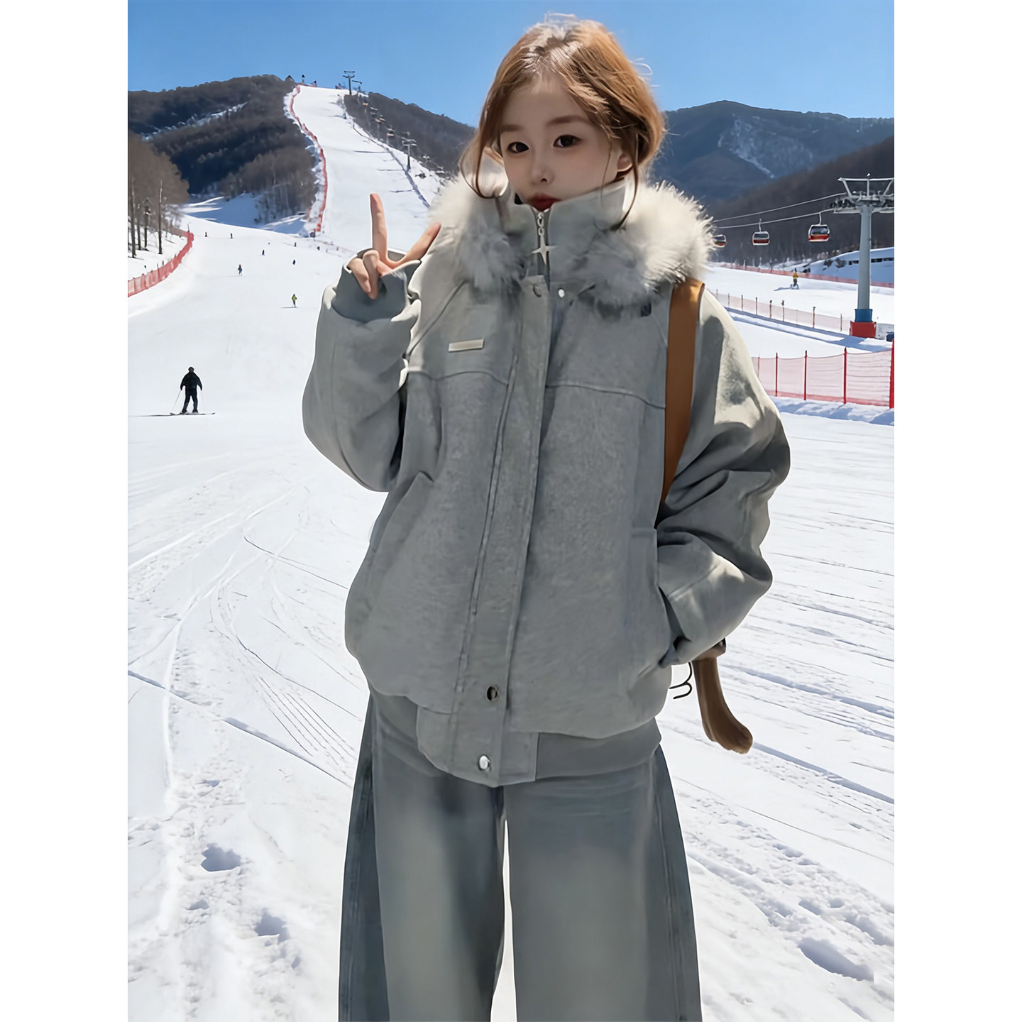 灰色座山雕毛绒外套棉服男女款冬季加厚毛呢连帽棉衣东北防寒棉袄,男装,棉衣,淘宝优惠券,粉丝福利购,淘宝优惠卷