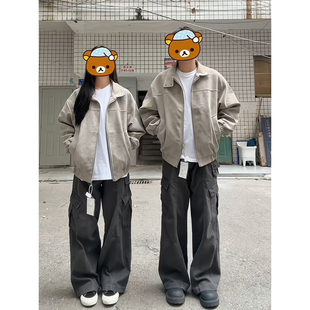 美式 cleanfit穿搭外套立领飞行棒球服 复古哈灵顿皮衣夹克男女秋季