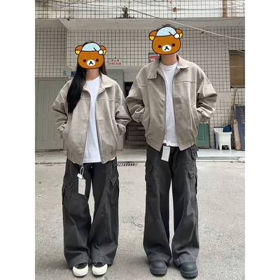 美式复古哈灵顿皮衣夹克男女秋季