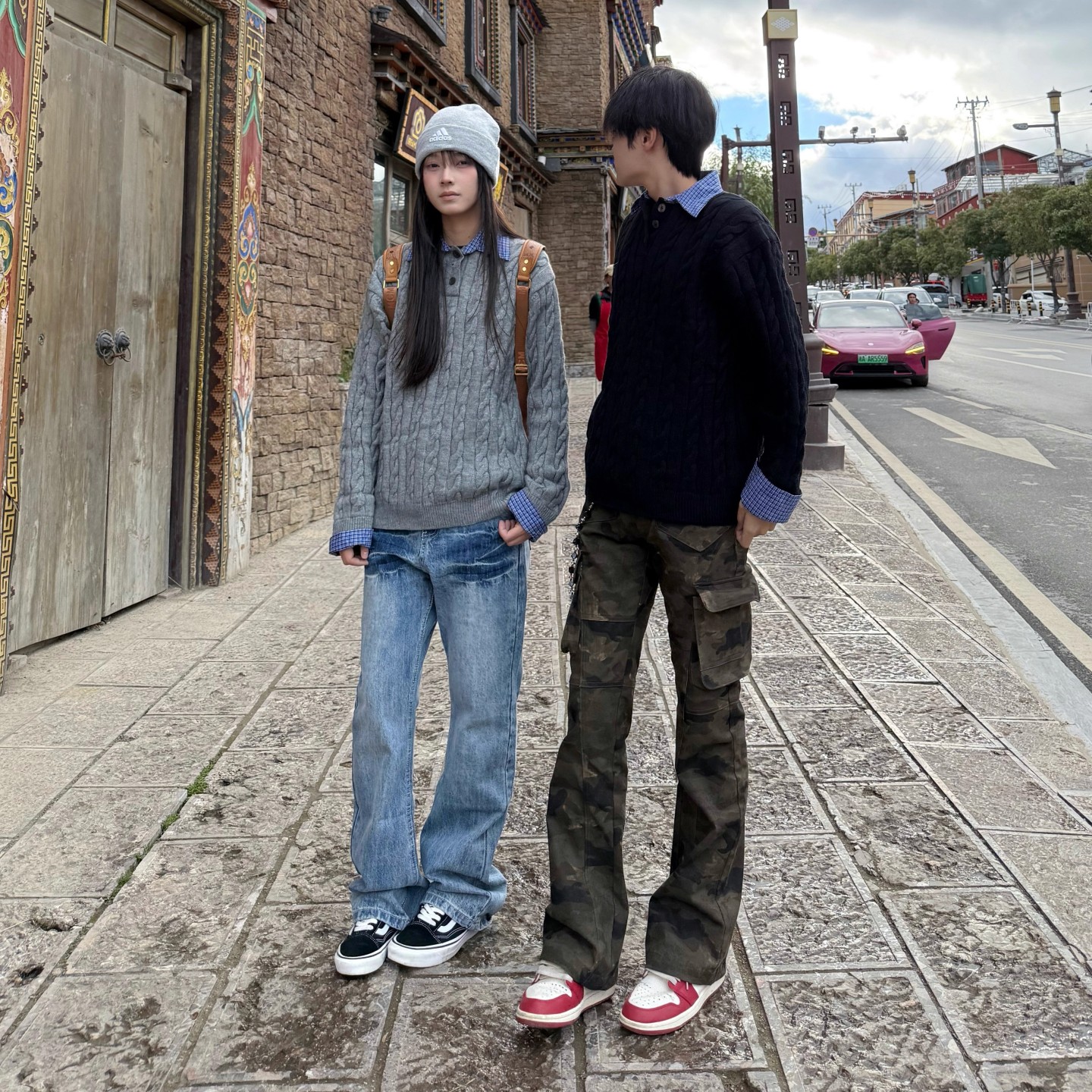 假两件麻花polo衫毛衣男秋冬上衣