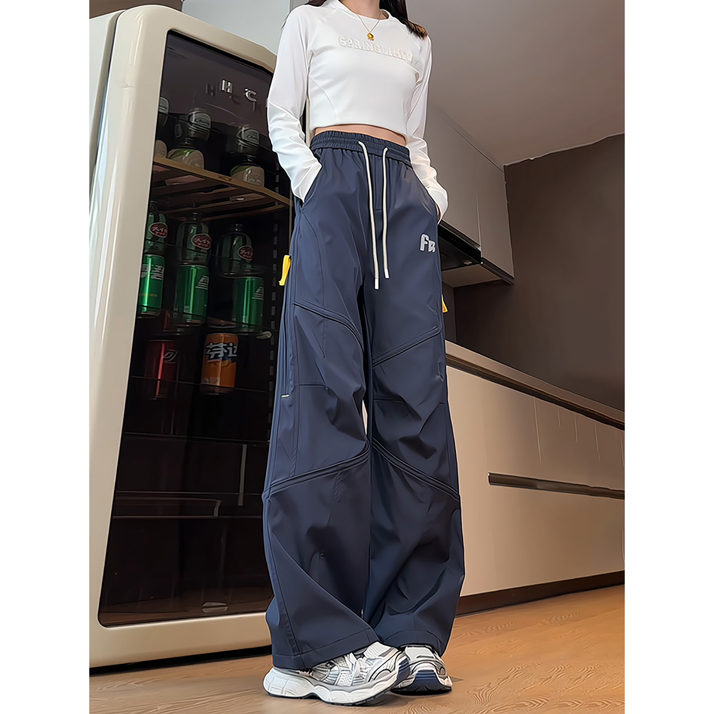 藏青色三防软壳冲锋裤男加绒加厚