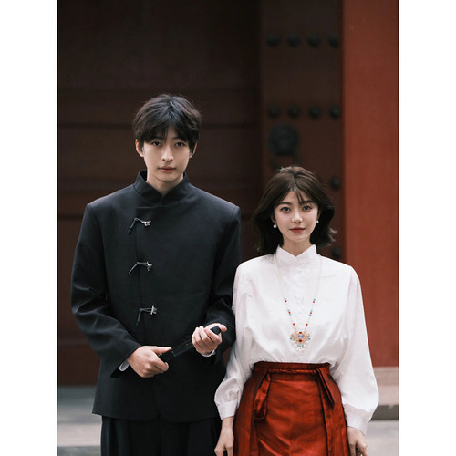 新中式中国风订婚男生穿搭西服