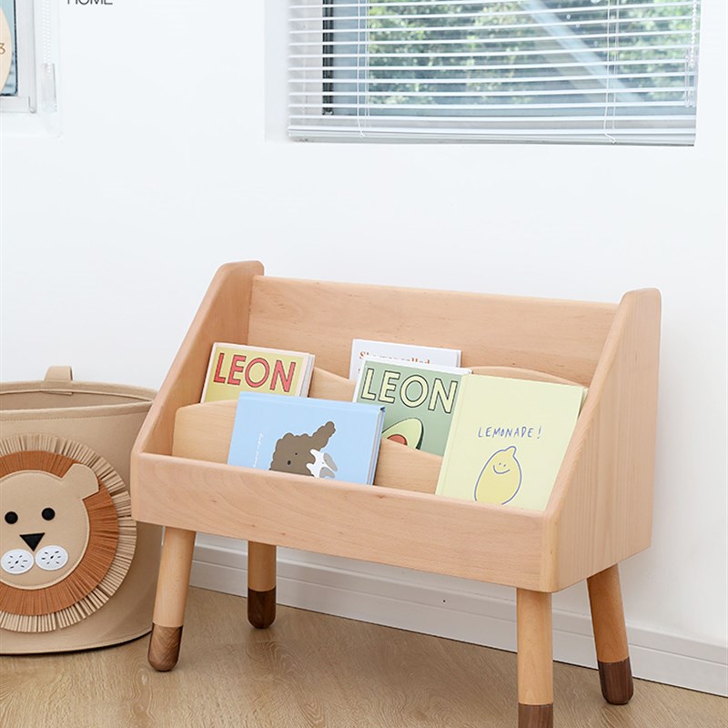 全实木儿童书架收纳架客厅置物架幼儿G园落地绘本架宝宝阅读小书