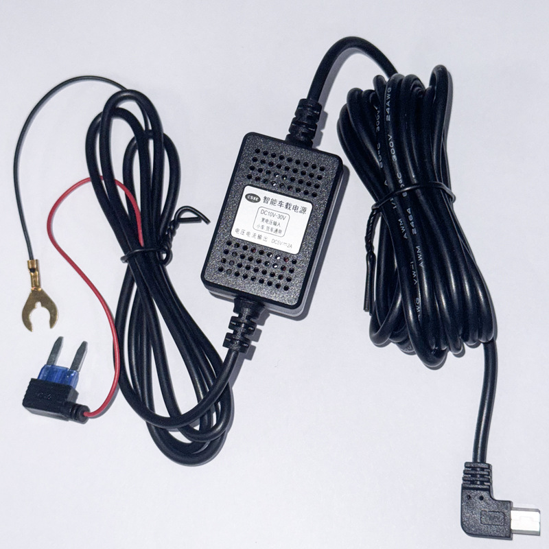 行车记录仪充电线1a24v/12v转5v防火带低压保护通电宝降压线
