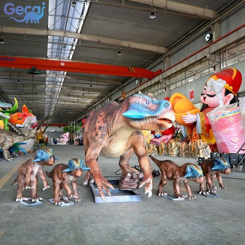 自贡大型仿真恐龙景观主题公园科技馆展览鹦鹉嘴龙组合模型厂家