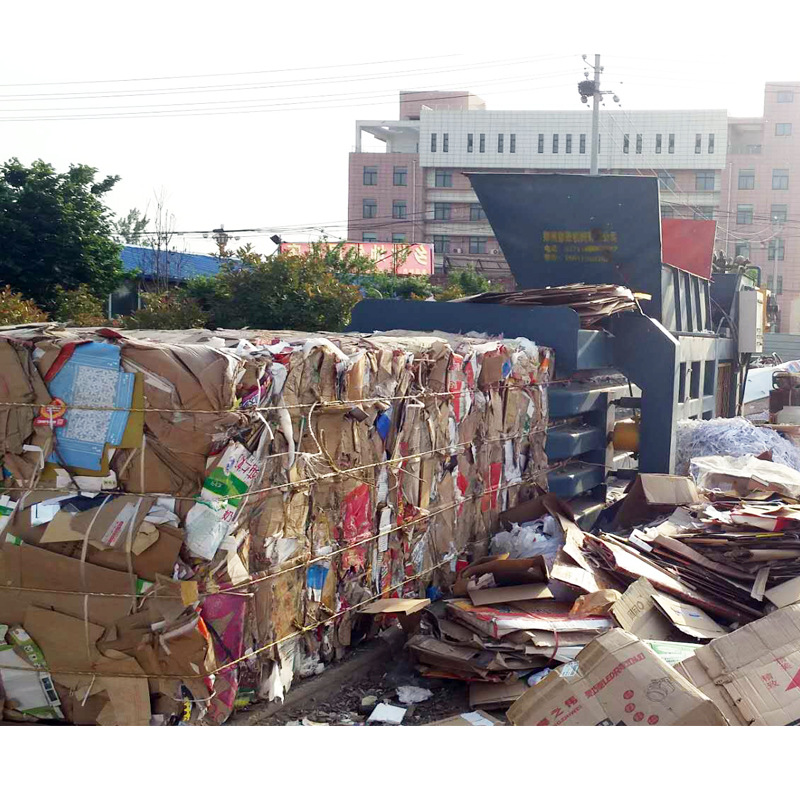 卧式液压废纸打包机半自动塑料瓶易拉罐打包机 木屑压块机