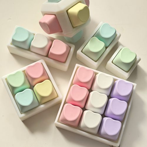 彩色爱心试轴器按键减压玩具钥匙