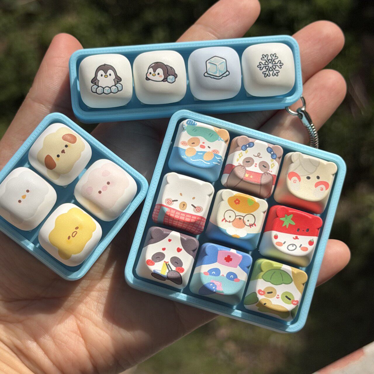 帝图可爱小动物按键钥匙扣挂链