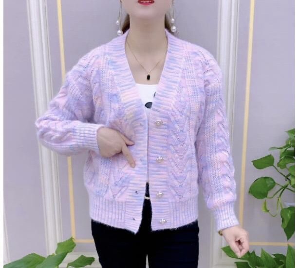 女士针织衫衫女装新款渐变色毛衣毛针织衫