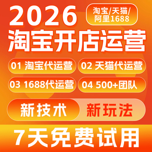 【7天免费试用】全国淘宝开店网店托管天猫代运营爆款打造可上门