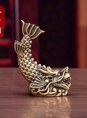 纯黄铜龙之九子鸱尾螭吻鸱吻摆件B厨房家居饰品客厅办公室装饰茶