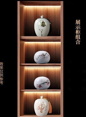 新中式样板房酒店k茶室展示架国风摆件软装饰品茶具茶叶罐茶壶摆