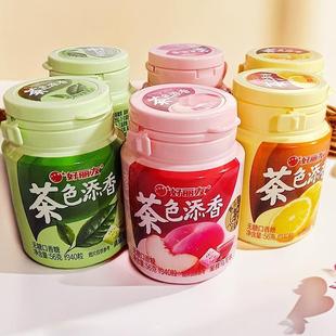 好丽友无糖口香糖茶色添香糖清新绿茶柠檬红茶蜜桃乌龙味