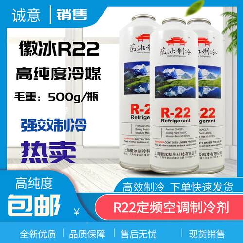 R22空调制冷剂 r22定频雪种 冷媒冰种 氟利昂22毛重500克配件