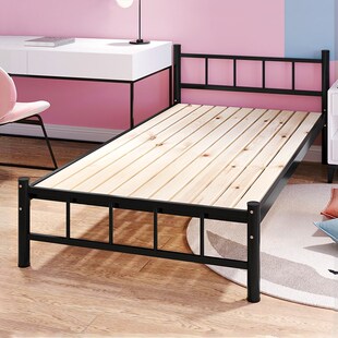 简易午休钢木床单人宿舍床铁艺床1.2米铁床工地床单层铁床双人床