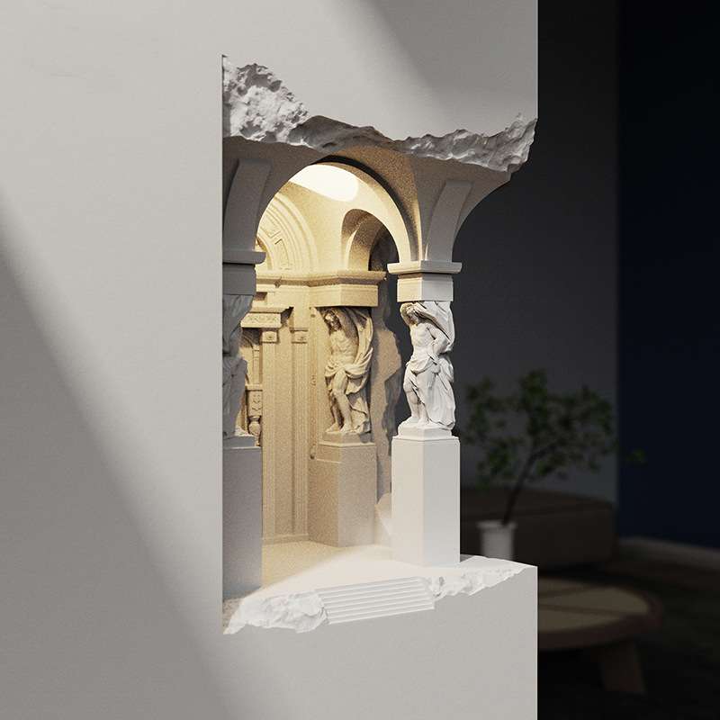 亚特兰蒂斯床头走廊过道灯墙角石膏壁灯led灯北欧风格人体感应