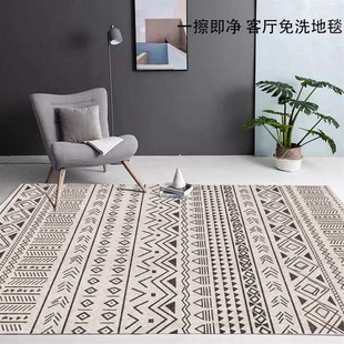 阳台茶几皮革免洗防水防滑入户地毯 摩洛哥PVC客厅可擦洗地垫
