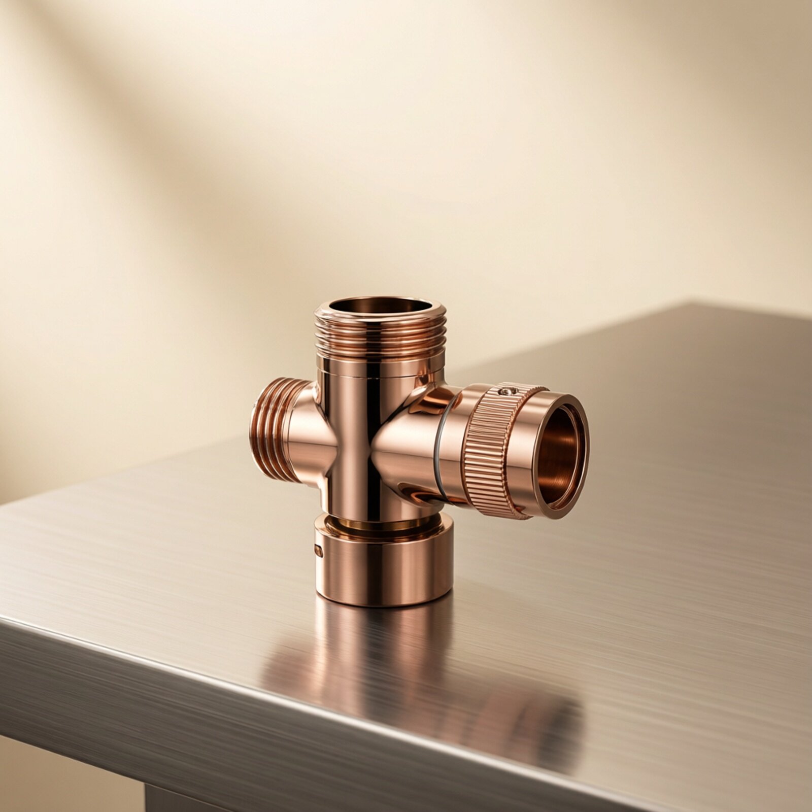 铜花洒分水器带开关一进二出 三角阀古分水阀开关 水龙头花洒三通