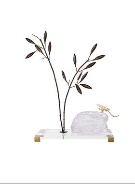 新中式件客厅堂酒店大玄关摆件饰金属工摆艺品会所MC-TY-46别墅禅