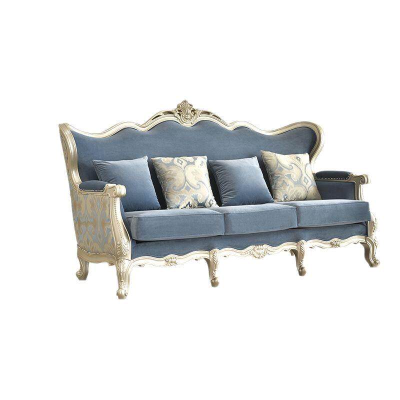 法式轻奢实木真皮沙发欧式宫廷雕花美式高档绒布艺别墅客厅家具