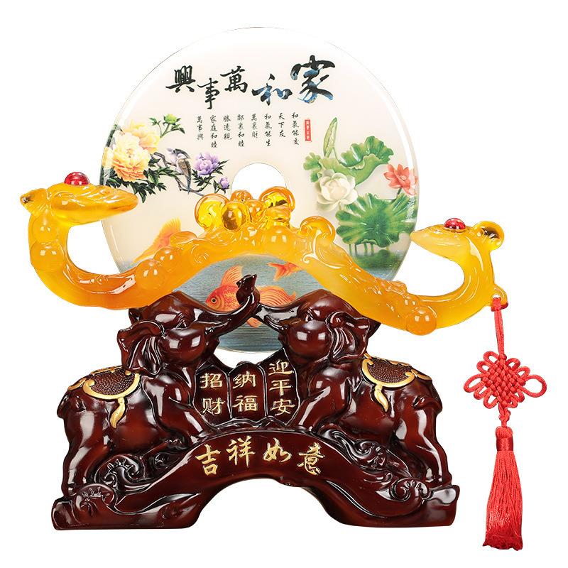 家平商礼安扣摆件居务USQ会议品公司宗祠退休纪念品树脂工艺礼品