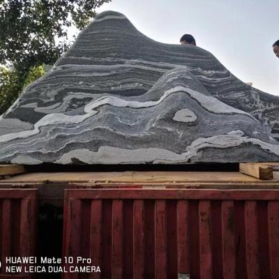 雪浪石组合景石枯山水造景摆雪浪石切片景观石加工泰山石切片