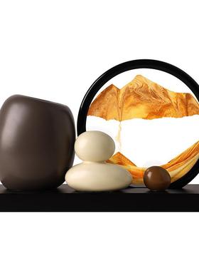 贝汉美时来运转流沙画创意笔筒办公室桌高级感酒柜装饰品摆件