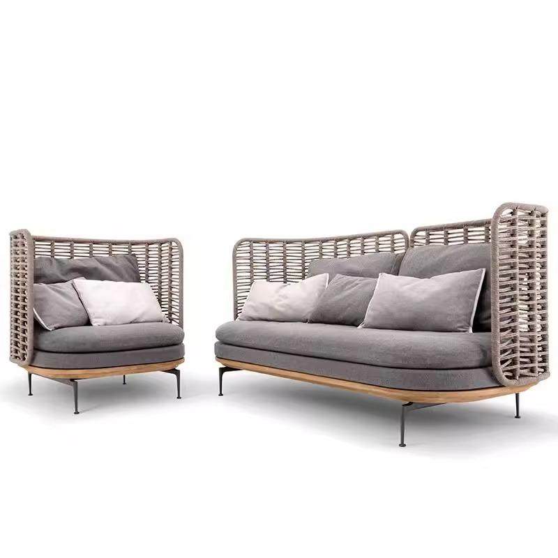 北欧高端户外柚木沙发茶几组合室外别墅阳光房休闲椅庭院藤编家具,住宅家具,户外沙发,淘宝优惠券,粉丝福利购,淘宝优惠卷