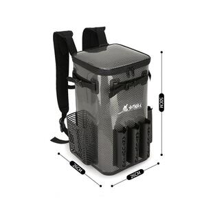 多功能钓鱼包插杆槽装鱼轮活鱼桶带防跳网EVA大容量双肩背钓鱼桶