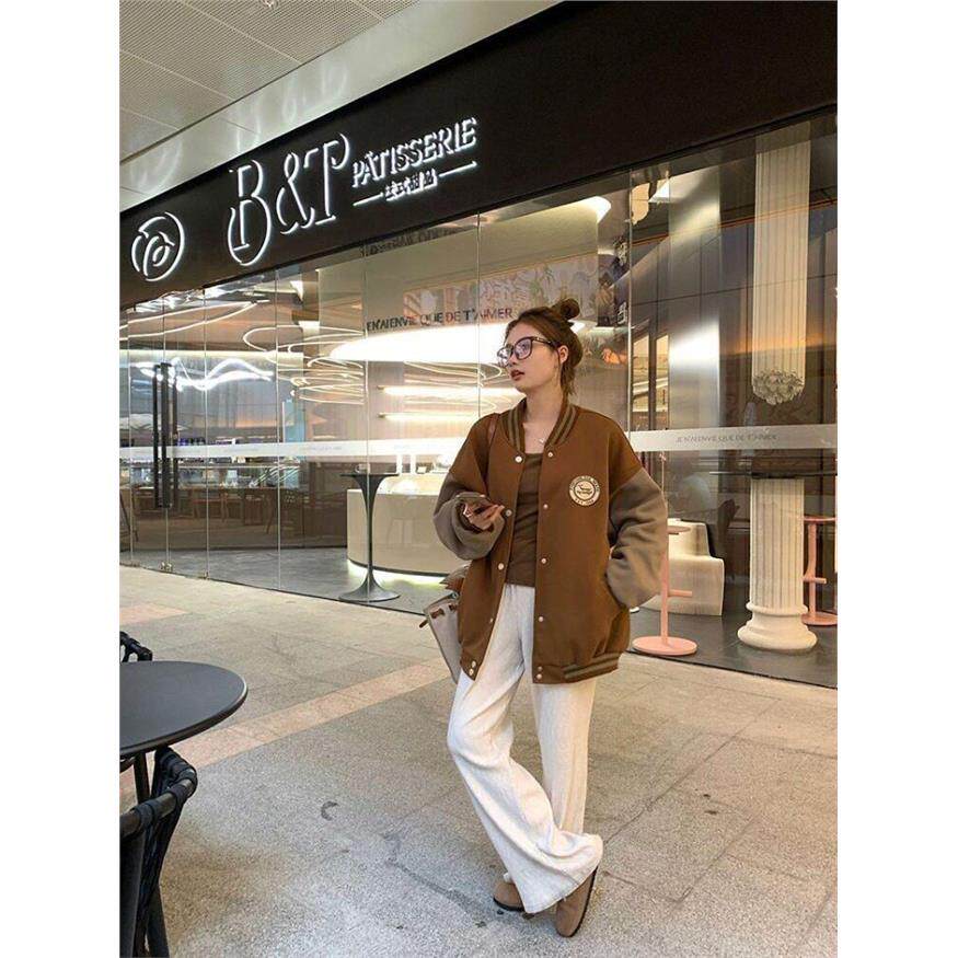 美式棒球服外套女2023秋