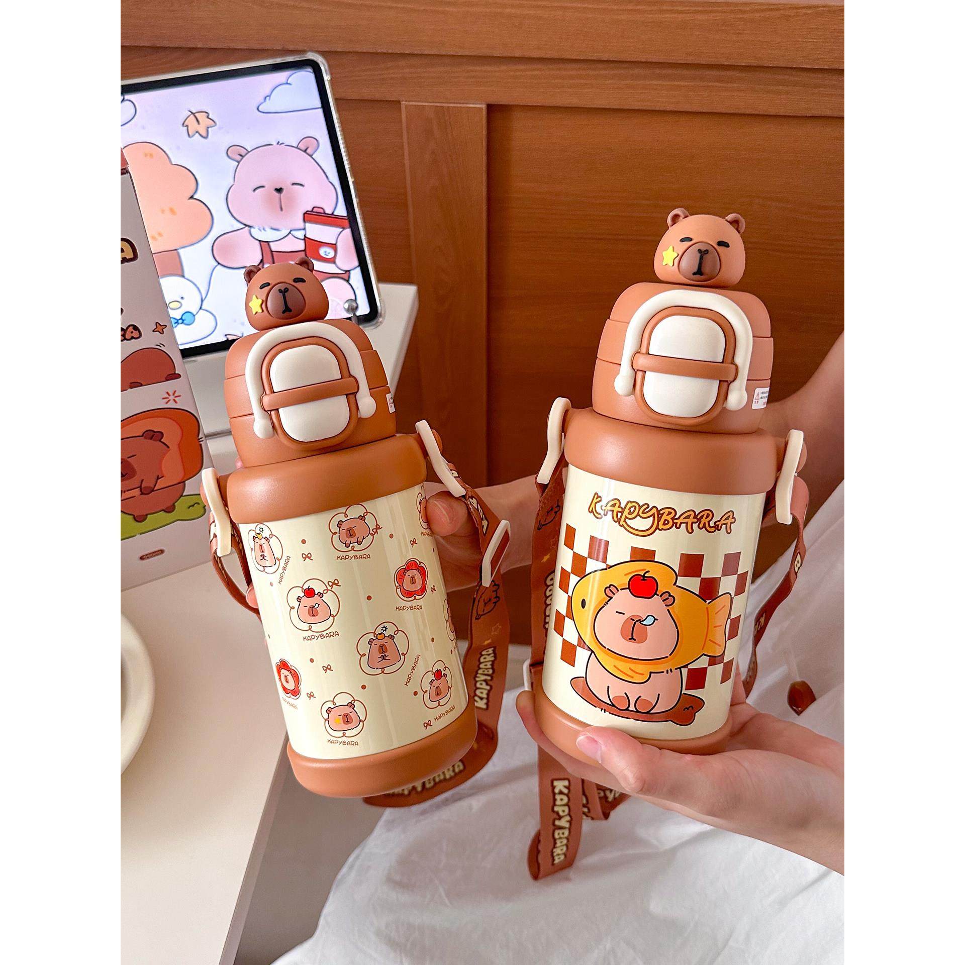 卡皮巴拉双饮保温杯小学生上学专用大肚吸管喝水杯2025新款幼儿园,餐饮具,保冷/保温杯,淘宝优惠券,粉丝福利购,淘宝优惠卷