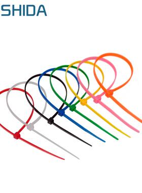 仕达厂家直销彩黑白国标尼龙扎带塑料封条一次性束绑理线带3.6mm