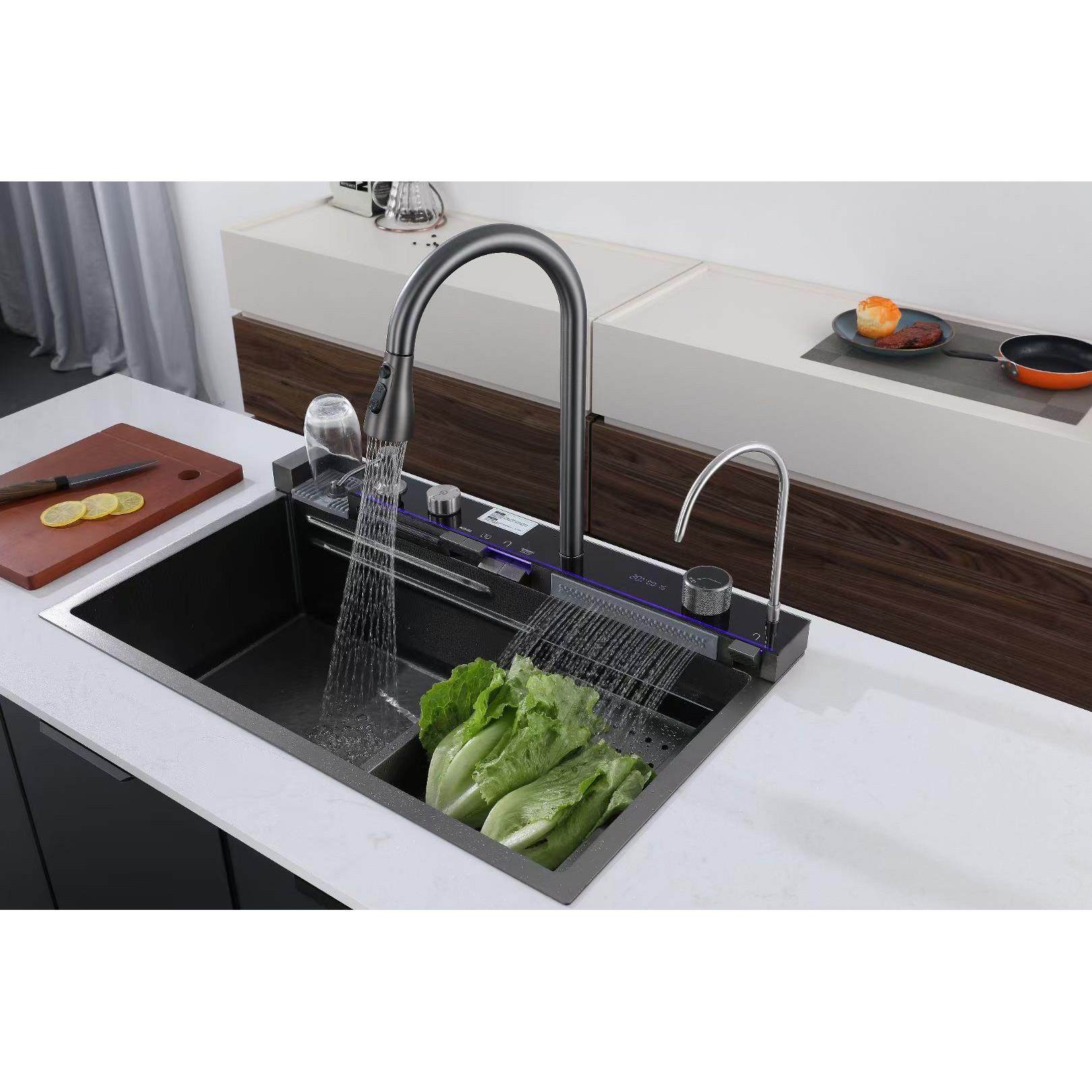 博大好夫人304大单槽蜂窝材多功能洗菜盆套餐不钢菜板瀑布龙头,家装主材,水槽套餐,淘宝优惠券,粉丝福利购,淘宝优惠卷