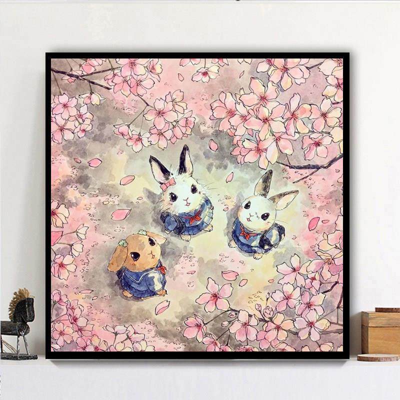 卡通动物钻石画2024新款手工小幅简单贴钻十字绣兔子满钻儿童卧室,居家布艺,钻石绣,淘宝优惠券,粉丝福利购,淘宝优惠卷