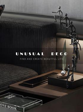 UNUSUAL DECO欧式样板间组合摆件售楼处书房桌面人物雕塑装饰书