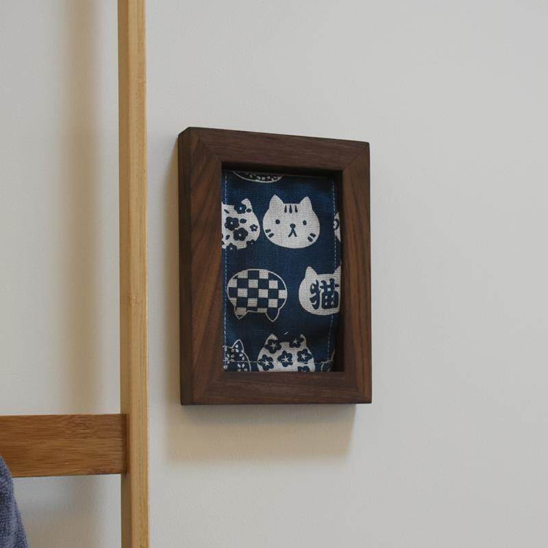 北欧风开关保护边框套创意实木遮挡装饰免打孔墙贴布艺开关贴复古