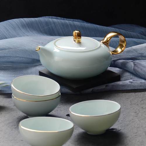 华光国瓷 高档青瓷功夫茶具套装家用轻奢送礼整套茶壶茶杯 青之尚