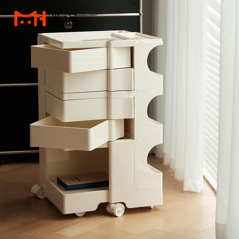 创意移动小推车北欧收纳柜沙发边几零食柜家用客厅简约边柜床头柜