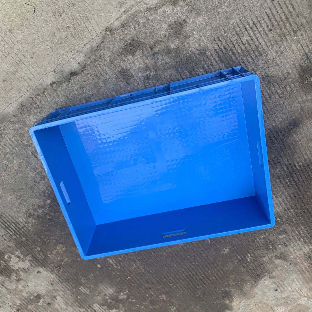 供应蓝色新料周转框 汽配工作收纳框 车间中转箱可安装防尘帘胶框