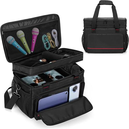 新品 BIGASUO卡拉OK机手提收纳包带肩带和多个口袋 Karaoke bag