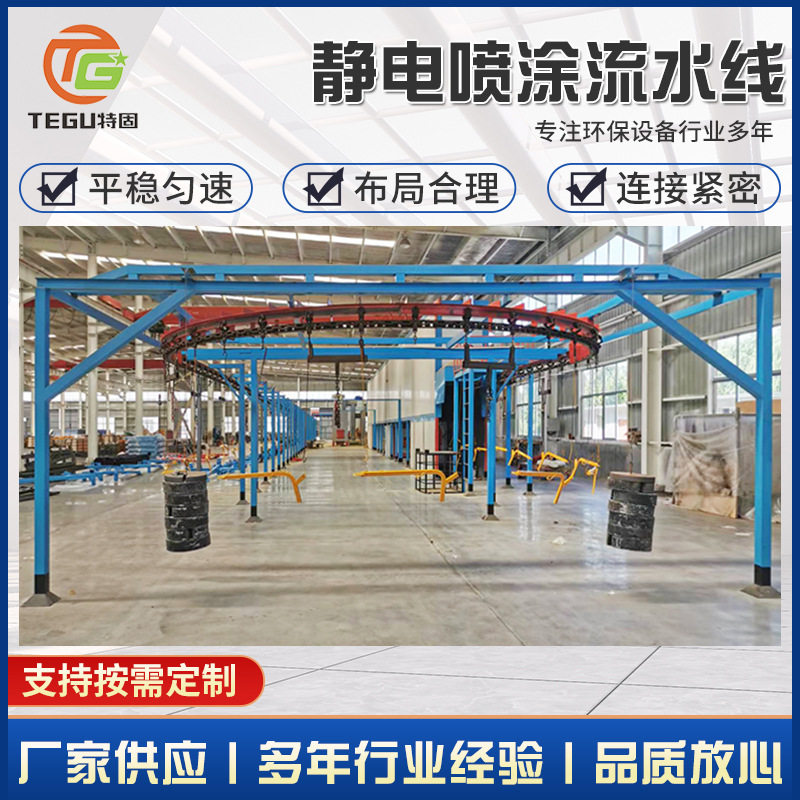 钢木家具喷粉涂装烤漆线加工烤漆喷涂流水线静电喷粉流水线
