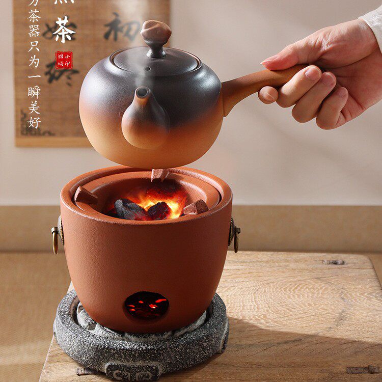 潮州红泥风炉围炉煮茶壶户外泡茶家用陶瓷壶冬天明火烧木炭炉套装